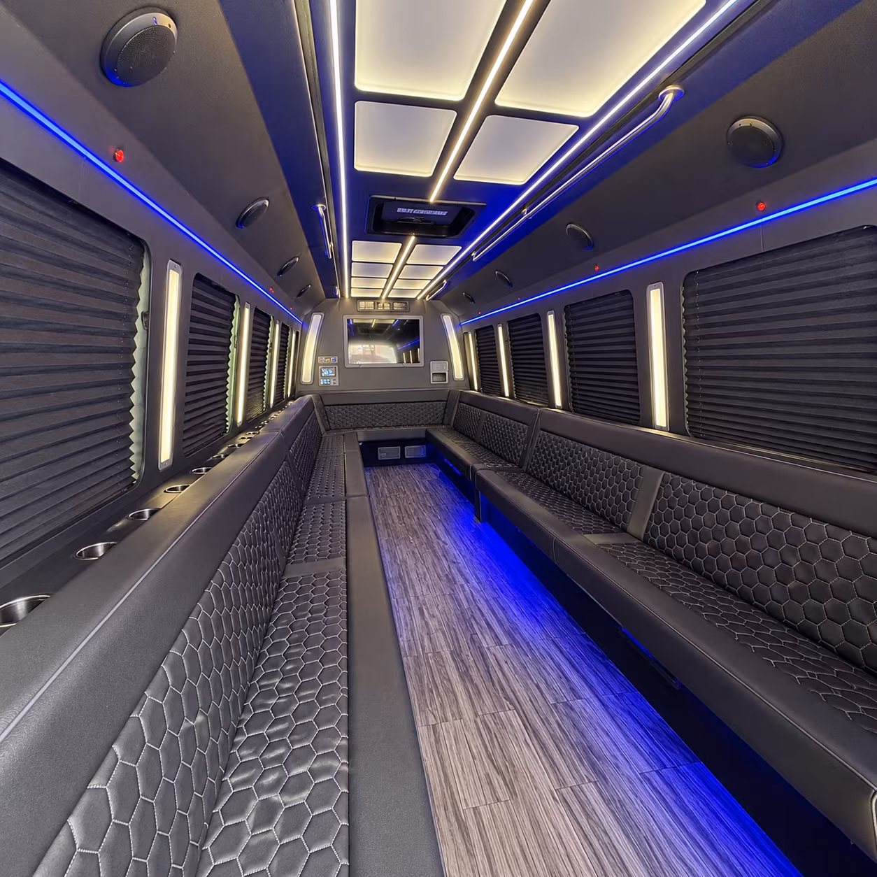 merced 30 passenger party bus interior