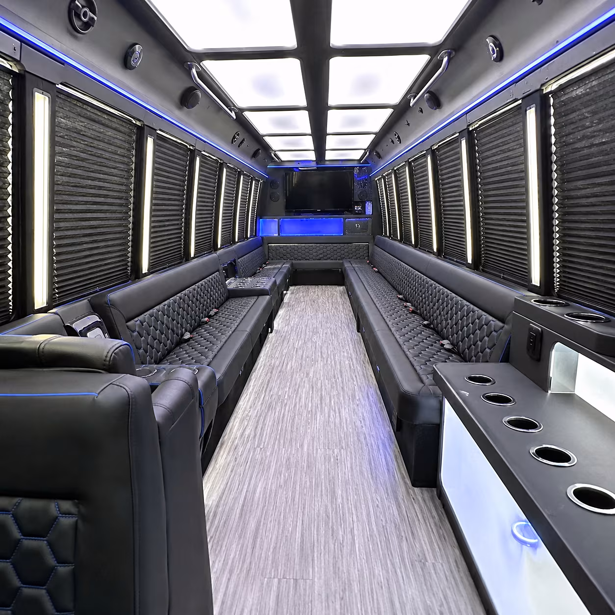 merced party bus rental interior